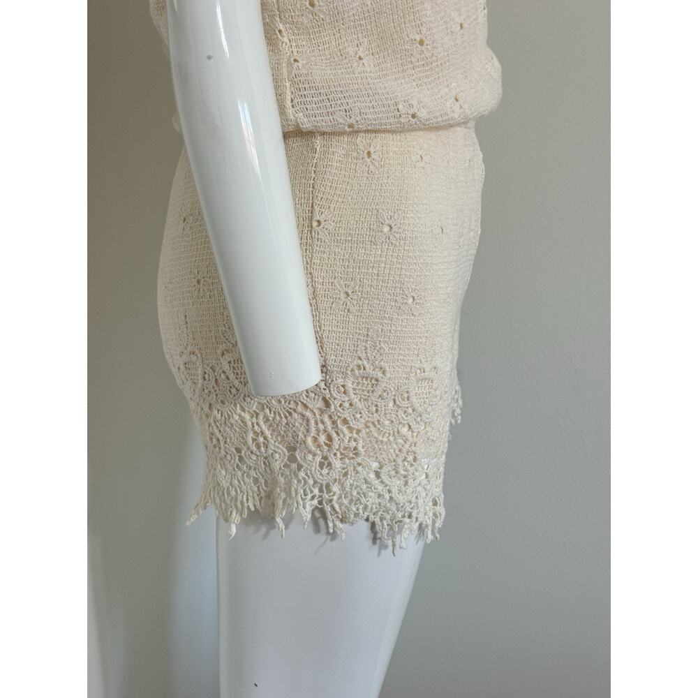 Jolt Women’s Strapless Crochet Lace Romper Cream Boho Beach Resortwear Size S - Picture 7 of 16
